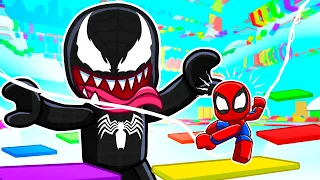TINY vs GIANT Obby with Spiderman & Venom in Roblox!