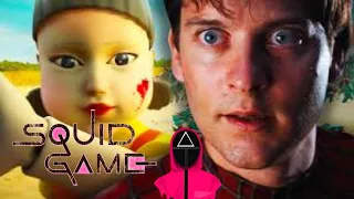 When SPIDER-MAN Playing SQUID GAME | BULLY MAGUIRE Playing Red light green light #squidgame#short