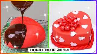 😋 VALENTINE STORYTIME 💋 Fancy Chocolate HEART Cake Decorating Ideas  Chocolate Cake Recipes