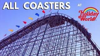 All Coasters at Holiday World + On-Ride POVs + The Voyage - Front Seat Media