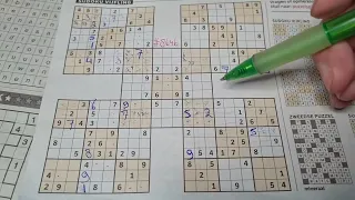 Sunday Sudoku practice continues! (#8646) Samurai Sudoku puzzle 06-02-2024