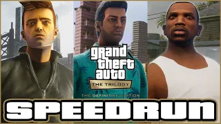 GTA Trilogy Definitive Edition Speedrun - All Three Games - GTA III, Vice City, & San Andreas!