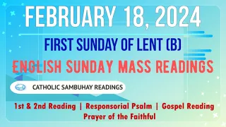 18 February 2024 English Sunday Mass Readings | First Sunday of Lent (B)