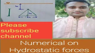 Solving Numerical on hydrostatic force on Vertical  Triangular surface