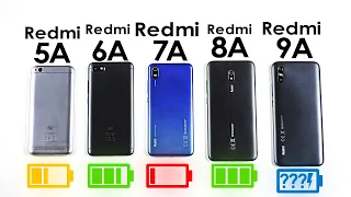Redmi 9A vs Redmi 8A vs Redmi 7A vs Redmi 6A vs Redmi 5A 🔋 WHO IS LONGER # 4