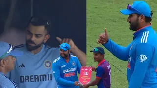 Virat Kohli Rahul Dravid waiting for Rohit Sharma's reaction| Rohit did this after toss ind vs nepal