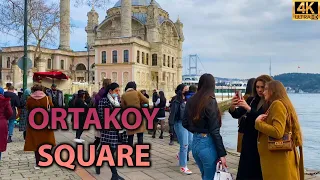 Istanbul Walking Tour- Ortakoy Square Around- 4K UHD 60FPS