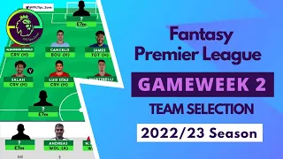 📊 #FPL 2022/23 GAMEWEEK 2 TEAM SELECTION🔒 📊 Fantasy Premier League 2022/23 Tips