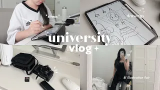 uni vlog 📷 kl illustration fair, assignments, slice of life