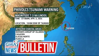 Naglabas ng tsunami warning ang PHIVOLCS kasunod ang magnitude 7.5... | GMA Integrated News Bulletin