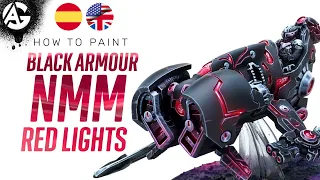 How to paint BLACK Armor ( airbrush + brush) / Como pintar una Armadura NEGRA ( Aerografo + pincel)
