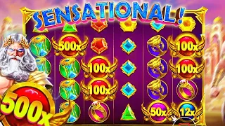 TOP 3 EXTRA BRILLIANT INSANE WIN ROSHTEIN! on GATES OF OLYMPUS 🎰 #CASINO #JACKPOT #SLOTS