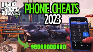 GTA 5 UPDATED MONEY PHONE CHEATS & GLITCHES!! 2023 (guns, money, cars)