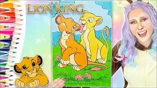 Colouring The Lion King Simba and Nala Cubs | Disney Coloring Page | Prismacolor Markers and Pencils