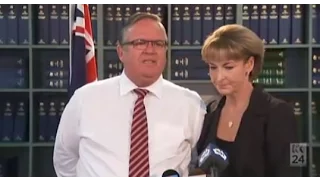 Ewen Jones comforted by Michaelia Cash as govt appoints special Clive Palmer liquidator