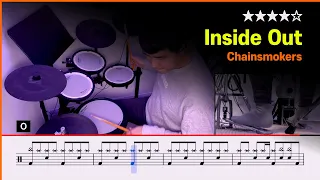 [Lv.14] Inside Out - Chainsmokers  (★★★★☆) Pop Drum Cover with Sheet Music