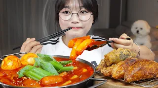 SPICY TTEOKBOKKI & CRISPY FRIED FOOD MUKBANG ASMR