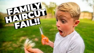 FAMILY HAIRCUT GONE WRONG | Kids School Hair Cuts | HE CUT HIS OWN HAIR!!! ✂️