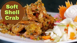 Soft Shell Crab with Garlic & Pepper Recipe, Authentic Thai food Krabi Thailand