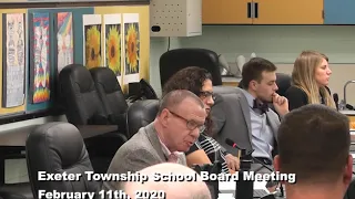 February 11 2020 Exeter Twp School Board meeting