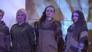 Military style beauty pageant in Donetsk marks Women's Day