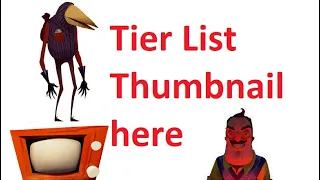 All Hello neighbor games tier list. With original alphas.