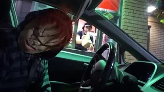 CHUCKY! SCARY DRIVE THRU PRANK