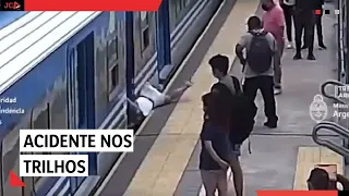 Mulher cai sob trem na Argentina e sobrevive