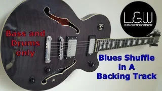 Backing Track Blues in A, Shuffle-BASS AND DRUMS ONLY