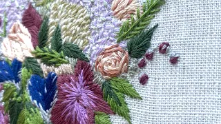 Bouquet embroidery rose stitch & finishing touches