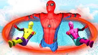 GTA 5 Rainbow Spiderman Jumping Into Portals (Ragdolls Compilation) #1