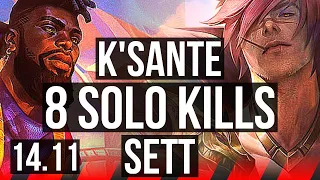 K'SANTE vs SETT (TOP) | 8 solo kills, 1200+ games, Legendary, 12/3/6 | NA Master | 14.11