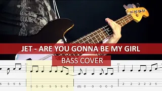 Jet - Are you gonna be my girl / bass cover / playalong with TAB