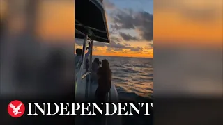 Watch moment family locate missing diver after strong current swept him away