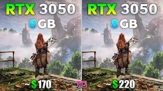 RTX 3050 6GB vs RTX 3050 8GB - Test in 8 Games