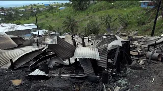 Fijian Minister for Women visits families at Sakoca Settlement who had lost their homes in a fire