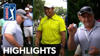 Golf ball lands in fan’s shirt for Hideki Matsuyama at THE NORTHERN TRUST