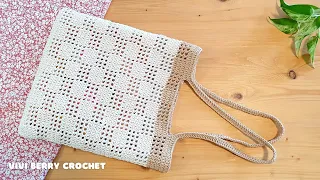 🧶Easy DIY Crochet Tote Bag | Net Bag Crochet Tutorial | Let's crochet together | ViVi Berry Crochet