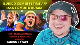 REACT ♫ 5x1 - BRASIL AMASSA A TUNÍSIA E PEDRO FAZ GOLAÇO! | Paródia Ela é da Bagaceira - Romim Mahta