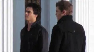The Vampire Diaries 2x17 "Know Thy Enemy" Set Photos (1) Damon Elena & Stefan