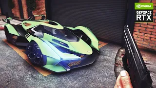 ✪ GTA 5 4K REAL LIFE Graphics ► Lamborghini V12 Vision GT 🔥 GTA 6 Graphics Gameplay - RTX™ 3090