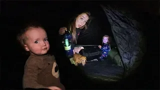 BACKYARD TENT!! First Time Camping with Adley and Baby Niko! Smores routine by the Camp Fire  🔥 🍫