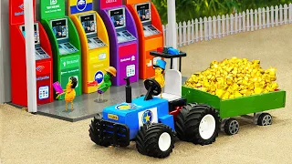 Diy tractor mini Bulldozer making ATM Withdrawal Machine | diy Tractor transporting Fruits | HP Mini