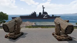 New Russian Most Advanced Missile Destroyer Sunk by Ukrainian Neptune Anti-Ship Missile - ARMA 3