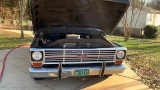 Black 1970 Ford F100