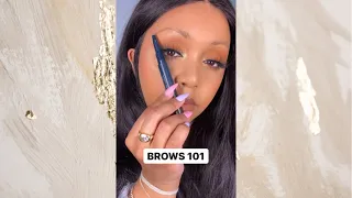 EASY BROW TUTORIAL FOR THIN - BROWS 101 #SHORTS