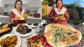 Ajj keya BbQ || kabab ka qeema kessy thek keya ||home made Naan