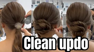 Clean updo | Classic Wedding hairstyle tutorial