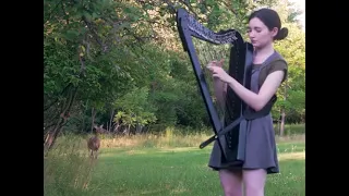 Real life Disney Princess 💖 #Deer #music #harp #awesome