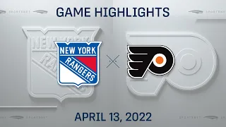 NHL Highlights | Rangers vs. Flyers - Apr. 13, 2022